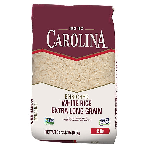 Carolina Enriched Extra Long Grain White Rice 4 x 32 oz