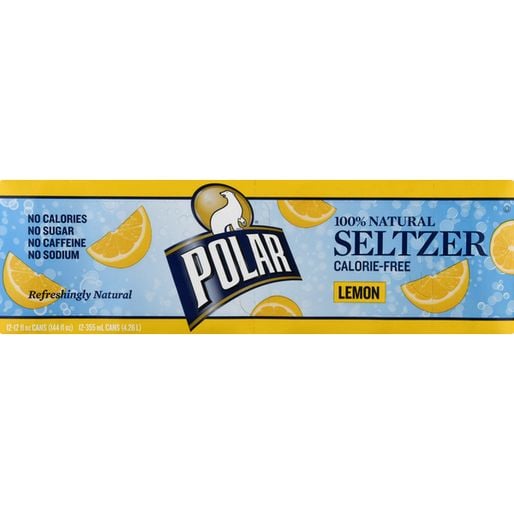 Polar Seltzer Water Lemon 12 x 12 oz Cans